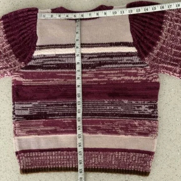 Splendid Collection Sweater S Purple Multi Raya Stripe Wool Blend